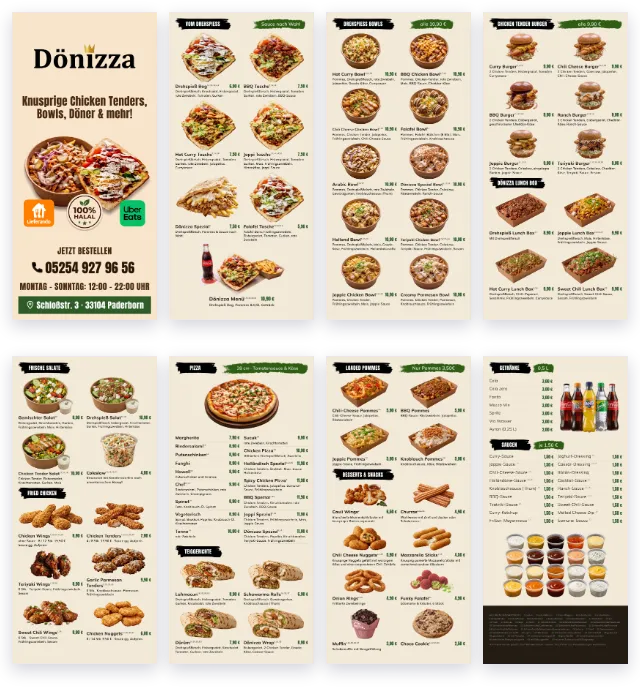Übersicht der Dönizza-Falzkarte
